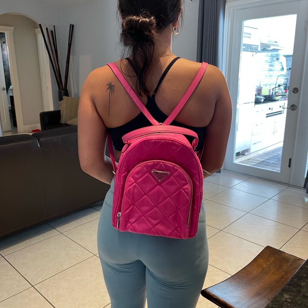 Mini Prada Backpack (Quilted Tessuto Mini Backpack) - Picture 4 of 4